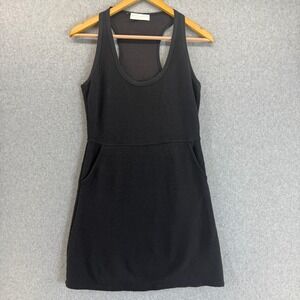 Spiritual Gangster Racerback Tank Dress Pockets Terry Cloth Gray Black Sz Small‎